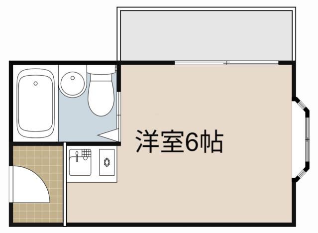 本町ハイツ(ワンルーム/3階)の間取り写真