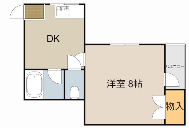 秀和第2ハイツ(1DK/1階)の間取り写真