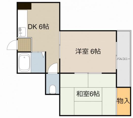 秀和第2ハイツ(2DK/2階)の間取り写真