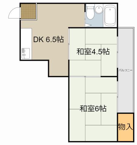 秀和第2ハイツ(2DK/2階)の間取り写真