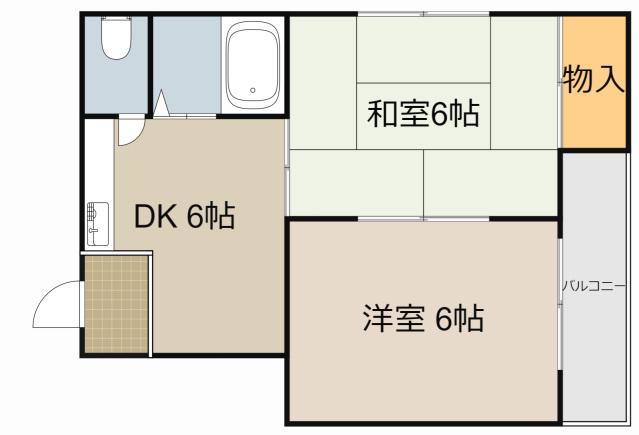 秀和第2ハイツ(2DK/3階)の間取り写真