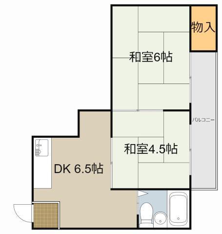 秀和第2ハイツ(2DK/3階)の間取り写真