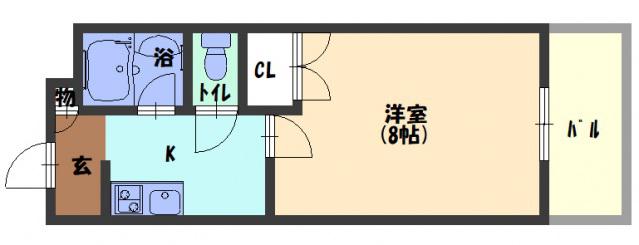 コーポサン(1K/1階)の間取り写真