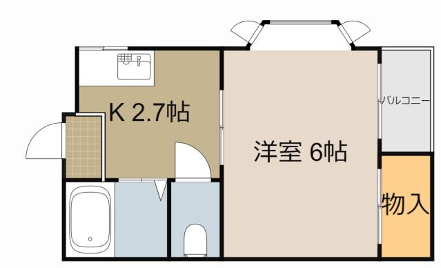 エレミヤマンション(1K/2階)の間取り写真