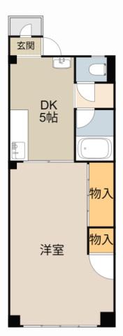 コテージ八坂(1DK/5階)の間取り写真