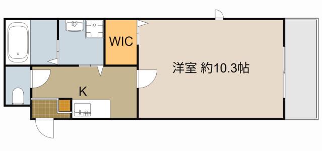 アンプルールクラージュ三喜Ⅰ(1K/1階)の間取り写真