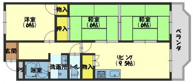 アメニティーコート(3LDK/2階)の間取り写真
