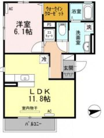 クレヴィアメゾン(1LDK/2階)の間取り写真