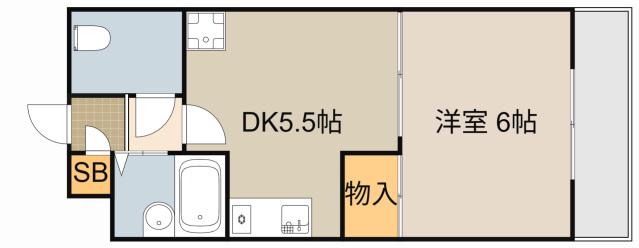 アーバンヨシダⅠ(1DK/3階)の間取り写真