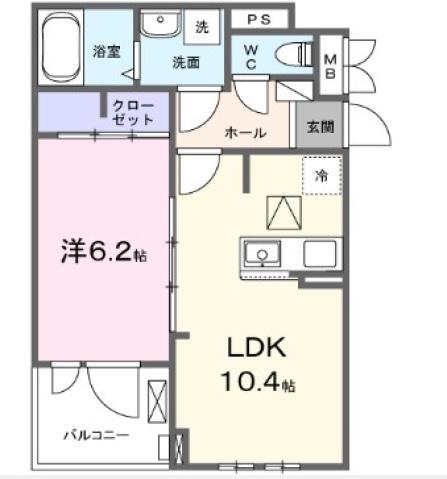 大日町3丁目アパート(1LDK/1階)の間取り写真
