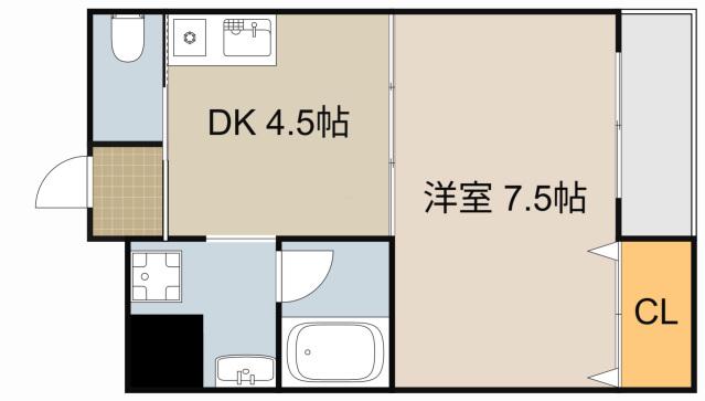フェアリー アオイ(1DK/2階)の間取り写真
