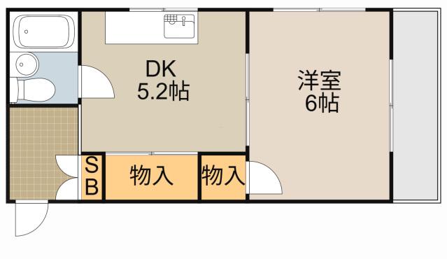 フレジール・ツヂ(1DK/3階)の間取り写真