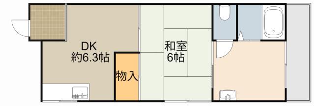 寝屋川池田本町共同(1DK/1階)の間取り写真