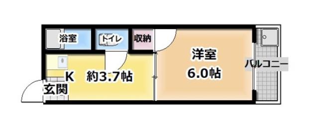 ダイヤコーポ(1K/3階)の間取り写真