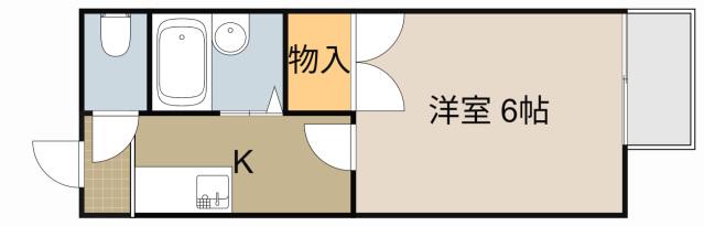 オペル2番館(1K/1階)の間取り写真