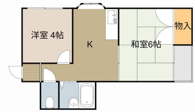 オペル2番館(2K/3階)の間取り写真
