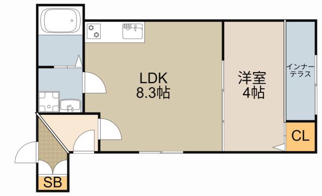 アムールシトラス(1LDK/1階)の間取り写真