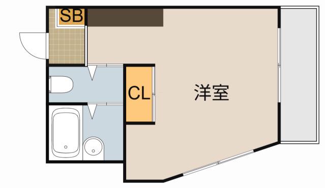 スクエアコート栄町(ワンルーム/3階)の間取り写真