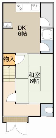京阪電気鉄道京阪線 寝屋川市駅 徒歩20分 2階建 築58年(1DK)の間取り写真