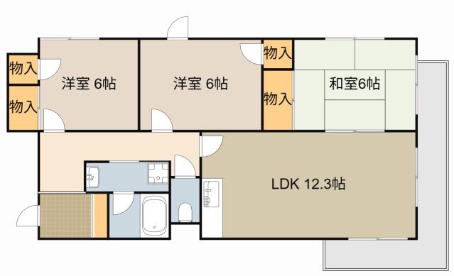 ブランカ・ベルヴィル(3LDK/6階)の間取り写真