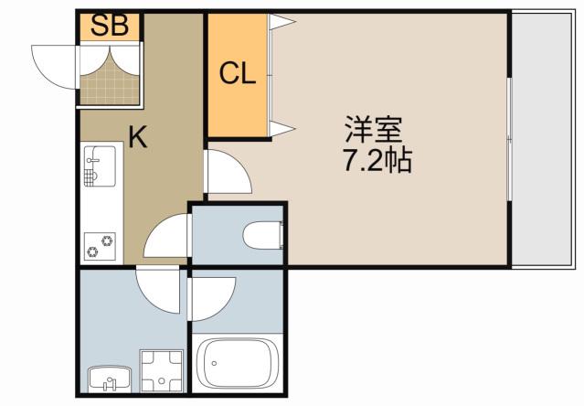 INOVE寝屋川大利元町(1K/2階)の間取り写真