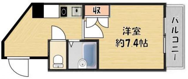 LOTUSR33(1K/8階)の間取り写真