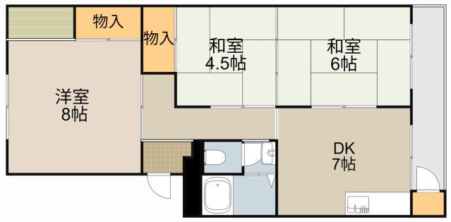 第一岸田マンション(3DK/3階)の間取り写真