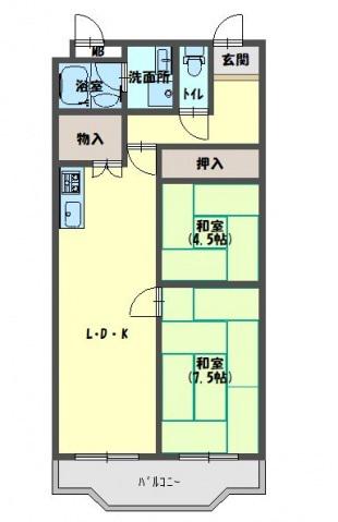 アメニティーコート(2LDK/3階)の間取り写真