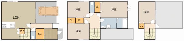 京阪電気鉄道京阪線 寝屋川市駅 徒歩13分 3階建 築3年(4LDK)の間取り写真