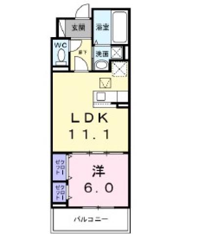 ウィズ バディーズ(1LDK/1階)の間取り写真