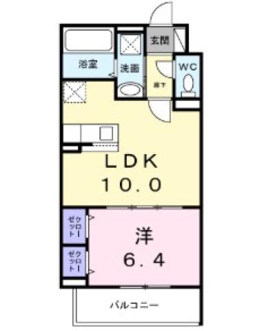 ウィズ バディーズ(1LDK/2階)の間取り写真