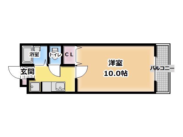 ビエンフェオークラ(1K/2階)の間取り写真