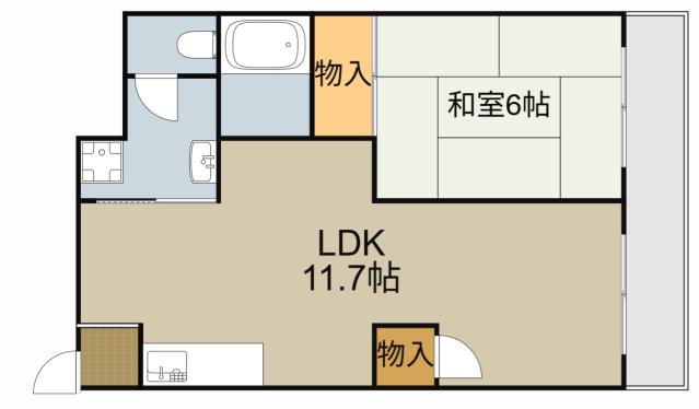サンハイツ八坂(1LDK/2階)の間取り写真
