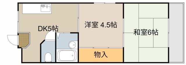 ラフォーレ古川橋(2DK/2階)の間取り写真