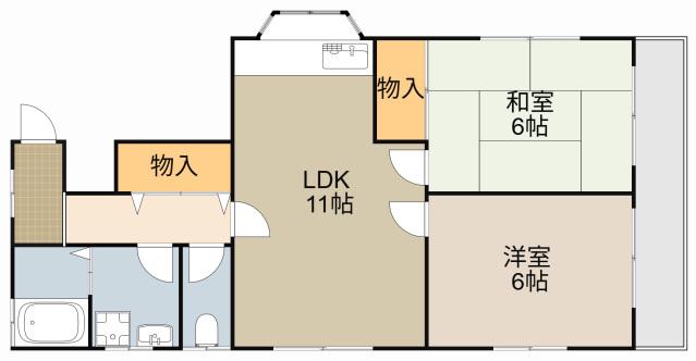 フラワーハイツ(2LDK/2階)の間取り写真