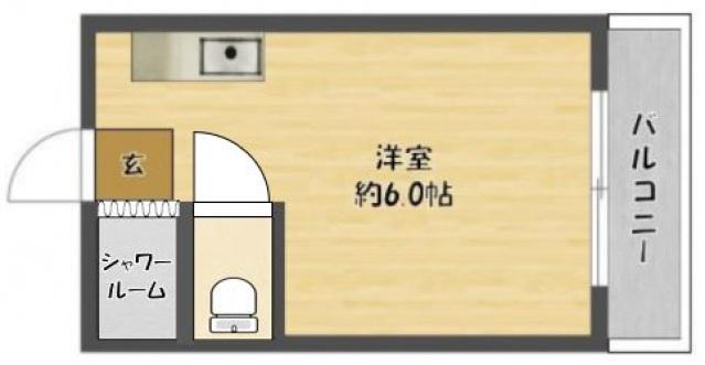 ボヌール大日A棟(ワンルーム/4階)の間取り写真