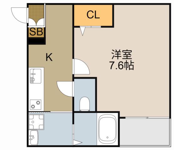 INOVE寝屋川(1K/2階)の間取り写真