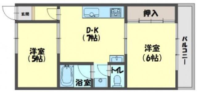 GM藤田町ウエスト(2DK/2階)の間取り写真
