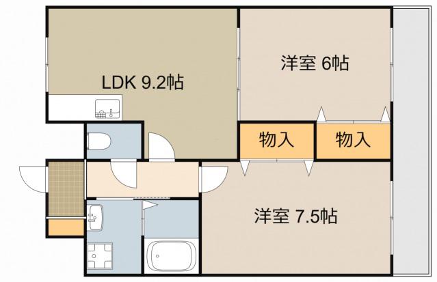 ロジュマン門真(2LDK/7階)の間取り写真