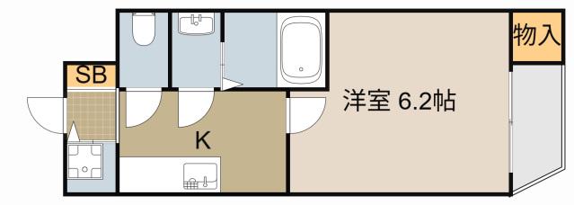 コテージ大日(1K/2階)の間取り写真