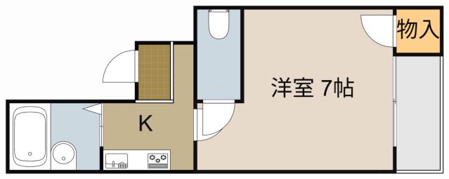 フリーディオ春日町(1DK/4階)の間取り写真