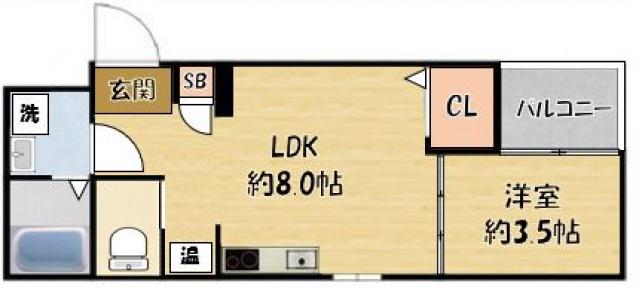 GRANDIR R&L(1LDK/2階)の間取り写真