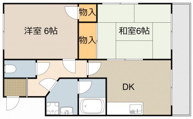 レスターテⅣ(2DK/1階)の間取り写真