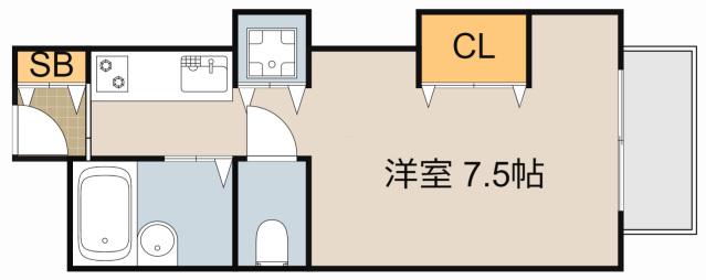 レアル守口(ワンルーム/3階)の間取り写真