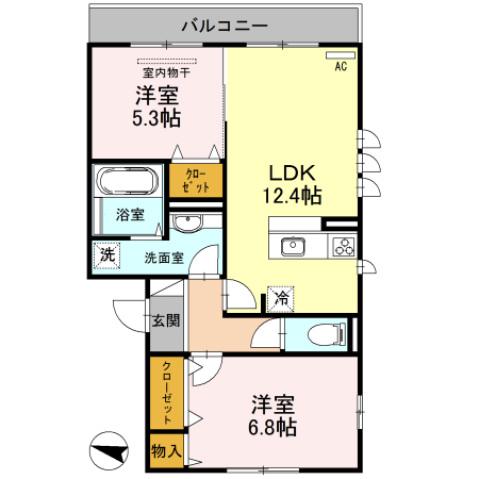 EST JARDIN Ⅱ(2LDK/1階)の間取り写真