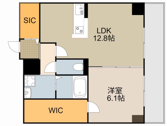 ルーチェ門真栄町(1LDK/8階)の間取り写真