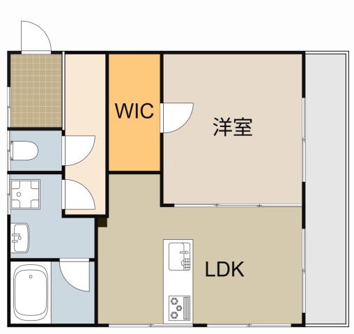 橋爪ビル(1LDK/4階)の間取り写真