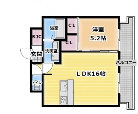 LA DOUCEUR門真(1LDK/4階)の間取り写真