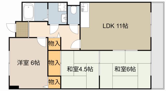 ソレイユ神田Ⅰ(3LDK/1階)の間取り写真