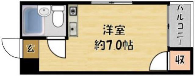 ロータリーマンション門真一番(ワンルーム/4階)の間取り写真